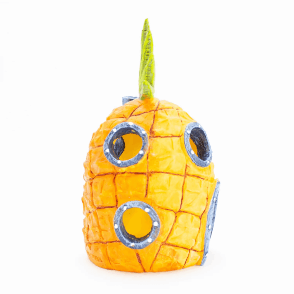 Spongebob Pineapple Home Aquarium Decor, Yellow & Orange Resin - 3" X 3.25" X 5.25" - Image 8