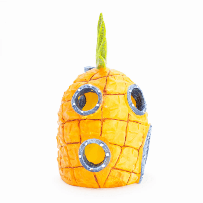 Spongebob Pineapple Home Aquarium Decor, Yellow & Orange Resin - 3" X 3.25" X 5.25" - Image 8