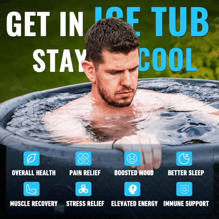 Inflatable Ice Bath Tub for Athletes - Cold Plunge Tub Compatible Water Chiller, Insulated Lid, EVA Groundsheet, Backpack, 115 Gallon, 59" L X 31.5" W X 23.6" H - Image 4