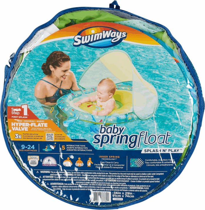 Baby Spring Float Splash N Play, Baby Float with Canopy & UPF Protection, Baby Pool Toys & Swimming Pool Accessories for Kids 9-24 Months - Image 8