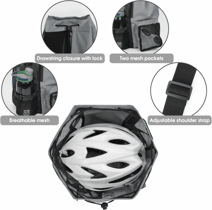 Swim Bag Mesh Drawstring Backpack with Wet Pocket for Swimming, Gym, and Workout Gear - Image 6