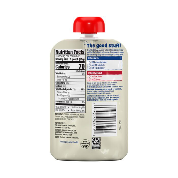 Organic Stage 2 Baby Food, Banana Apple Blueberry Fruit Puree, 3.5 Oz Pouch - Image 7