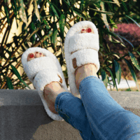 Womens Fuzzy Open-Toe Slippers Soft Comfy Memory Foam Indoor House Shoes - Image 2