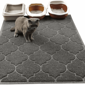 Cat Litter Mat, XL Super Size, Phthalate Free, Easy to Clean, 46X35 Inches, Durable, Soft on Paws, Large Litter Mat.