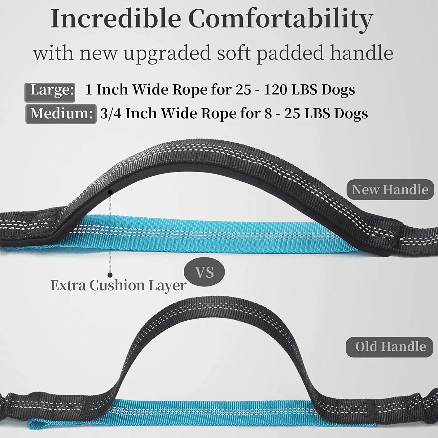 Hands Free Dog Leash with Zipper Pouch, Dual Padded Handles and Durable Bungee for Walking, Jogging and Running Your Dog (Large, 25-120 Lbs, Black) - Image 3