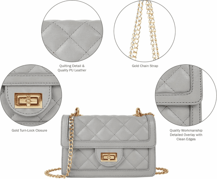 Small Quilted Crossbody Bag, Trendy Designer Mini Shoulder Bag, Phone Wallet Purse for Women - Image 5