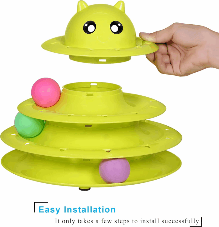 Cat Toy Roller 3-Level Turntable Cat Toy Balls with Six Colorful Balls Interactive Kitten Fun Mental Physical Exercise Puzzle Toys. - Image 3