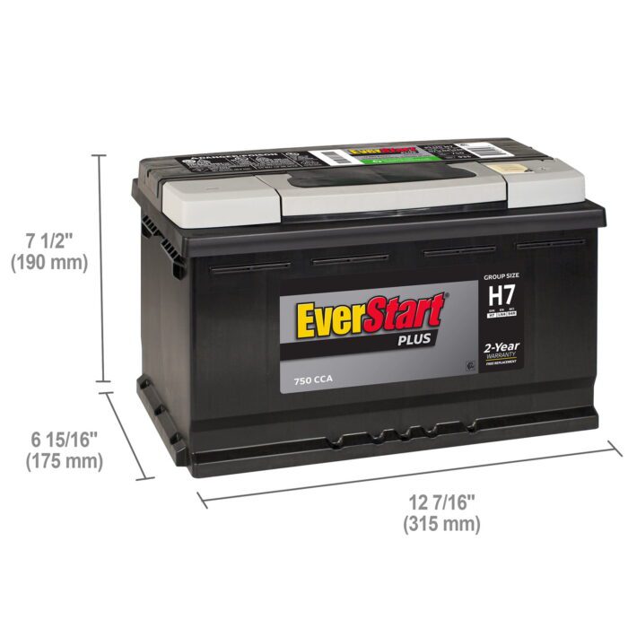 plus Lead Acid Automotive Battery, Group Size H7 / LN4 / 94R 12 Volt, 750 CCA - Image 5
