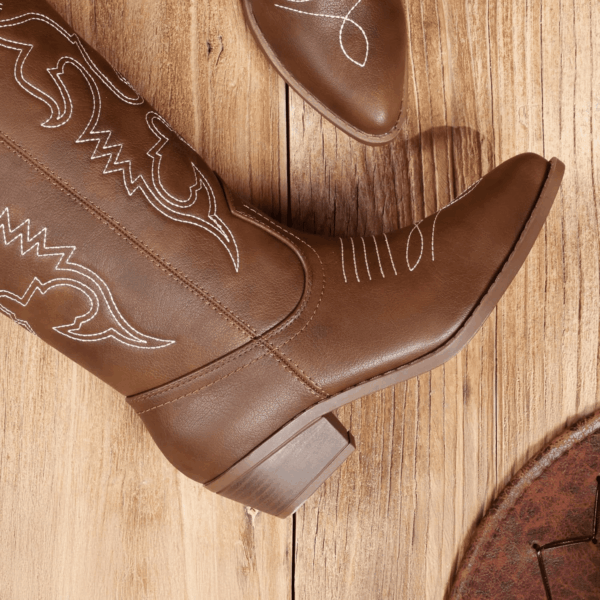 Women'S Cowboy Boots Pull on Cowgirl Boots Mid Calf Western Boots - Image 4