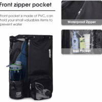 Swim Bag Mesh Drawstring Backpack with Wet Pocket for Swimming, Gym, and Workout Gear - Image 3