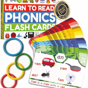 Phonics Flash Cards - Learn to Read in 20 Stages - Digraphs CVC Blends Long Vowel Sounds - Games for Kids Ages 4-8 Kindergarten First Second Grade Homeschool Educational Study Activity