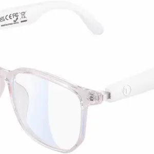 Bluetooth Anti-Blue Light Glasses, Smart Bluetooth Glasses for Women,Voice Control,Open Ear Style, Listen Music and Calls (Lear Lens with Pink Frame1)