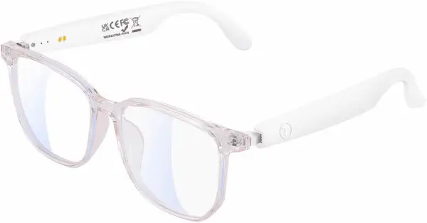 Bluetooth Anti-Blue Light Glasses, Smart Bluetooth Glasses for Women,Voice Control,Open Ear Style, Listen Music and Calls (Lear Lens with Pink Frame1)