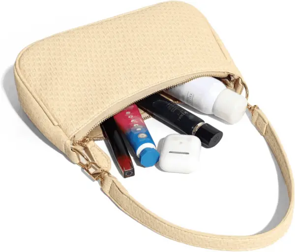 Clutch Tote Handbags with 2 Removable Straps and Zipper Closure Crossbody Bags Shoulder Purse Handbag for Women - Image 4