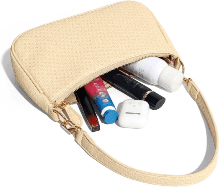 Clutch Tote Handbags with 2 Removable Straps and Zipper Closure Crossbody Bags Shoulder Purse Handbag for Women - Image 4