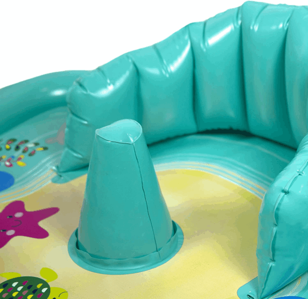 Baby Splash Play Mat with Adjustable Canopy – Inflatable Play Pool for Babies & Infants with Backrest – Includes Baby Water Toy Rings - Image 5