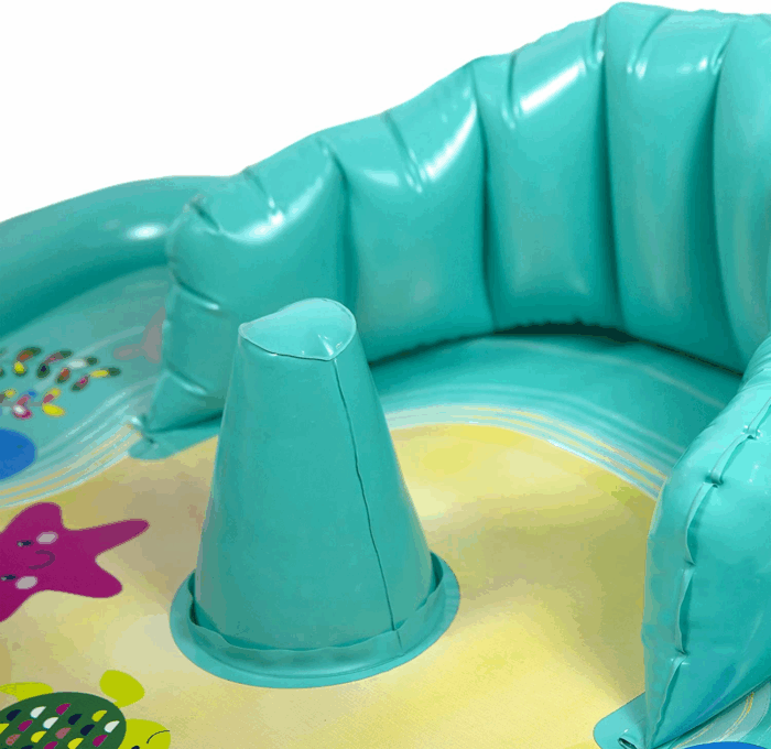 Baby Splash Play Mat with Adjustable Canopy – Inflatable Play Pool for Babies & Infants with Backrest – Includes Baby Water Toy Rings - Image 5