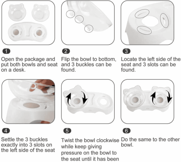 Cat Bowls, Cat Food Bowls Elevated Tilted, anti Vomiting Kitty Bowl for Puppy and Bunny, Orthopedic for Indoor Cats. - Image 6
