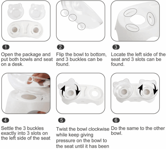 Cat Bowls, Cat Food Bowls Elevated Tilted, anti Vomiting Kitty Bowl for Puppy and Bunny, Orthopedic for Indoor Cats. - Image 6
