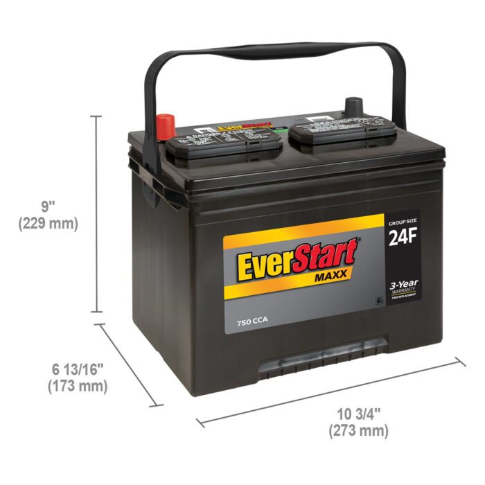 Maxx Lead Acid Automotive Battery, Group Size 24F 12 Volt, 750 CCA - Image 5