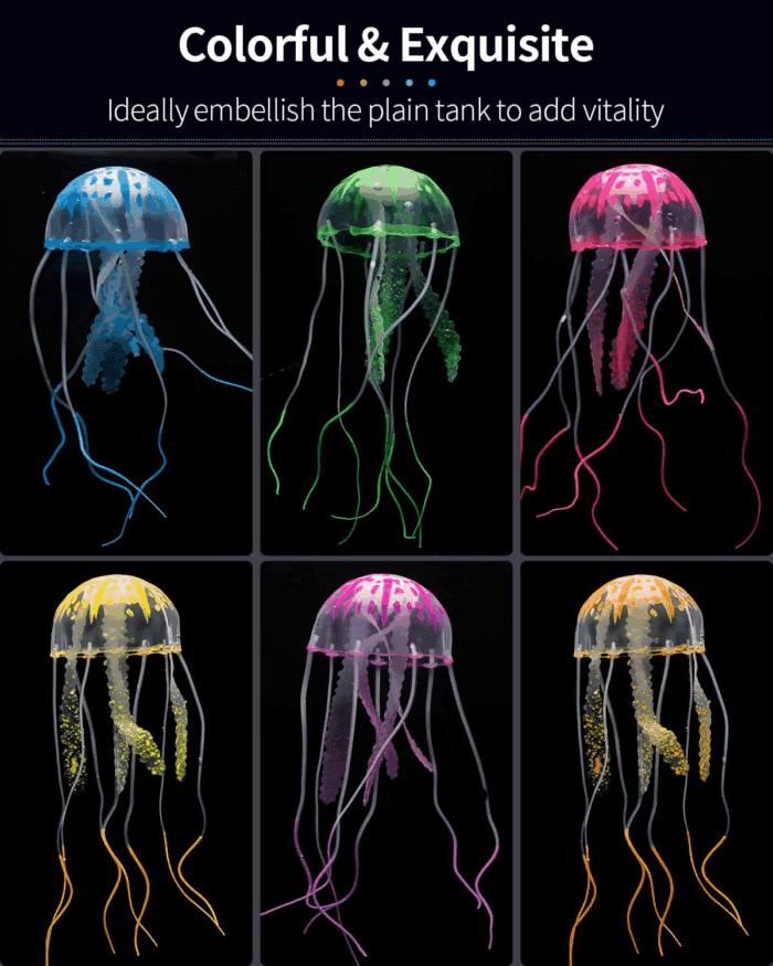 6 Pcs Glowing Jellyfish Ornament Decoration for Aquarium Fish Tank - Image 6