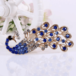 Brooch Pin Shiny Lovely Women Fashion Peacock Shape Collar Pin for Wedding