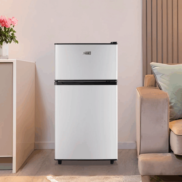 3.5 Cu.Ft Fridge with Freezer 2 Door Compact Refrigerator Adjustable Thermostat Silver New - Image 7