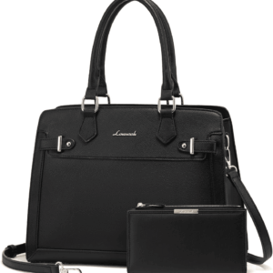 Purses and Handbags for Women, Tote Shoulder Bag Satchel Black Purse and PU Leather Top Handle for Ladies