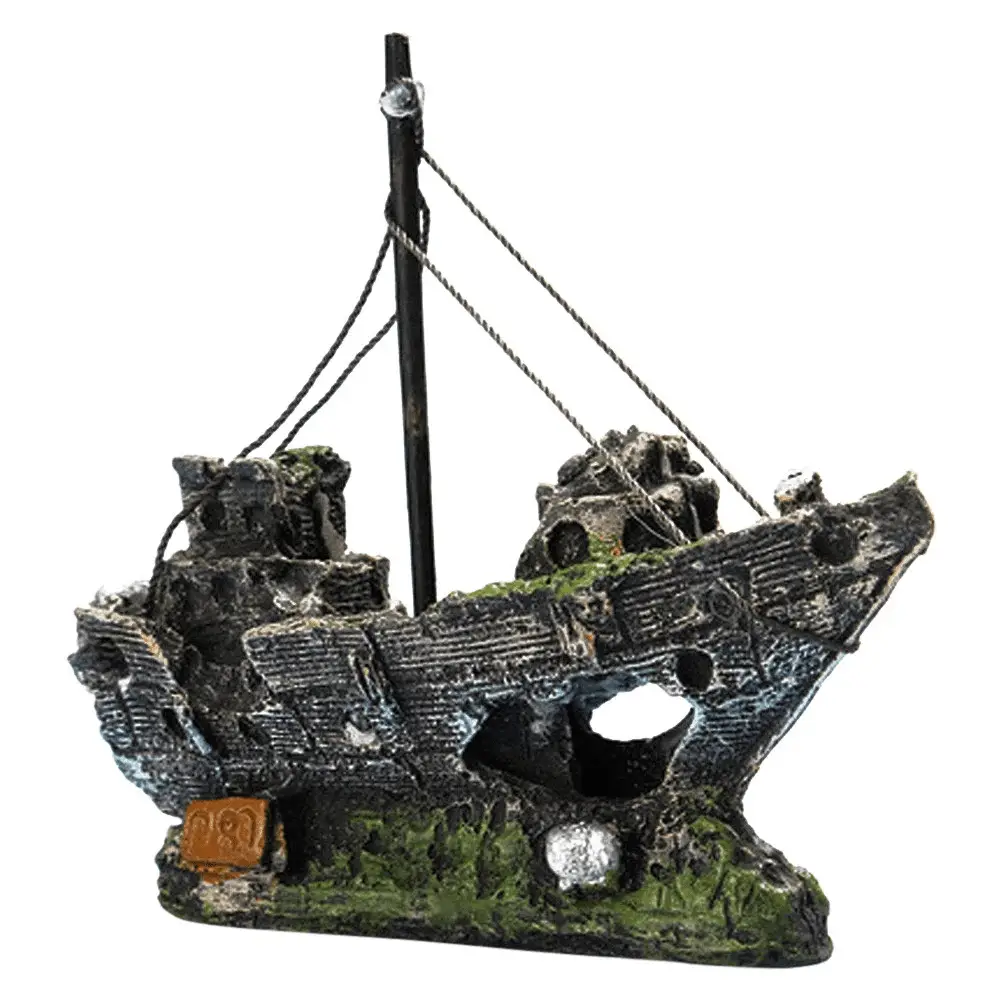 a Sunken Ship Decoration Aquarium Accessories Aquarium Fish Tank Landscape Pirate Ship Wreck Ship Decor Resin Boat Ornament - Image 10