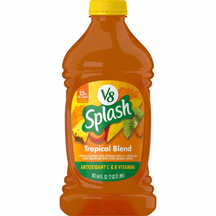 V8 Splash Tropical Blend Flavored Juice Beverage, 64 Fl Oz Bottle