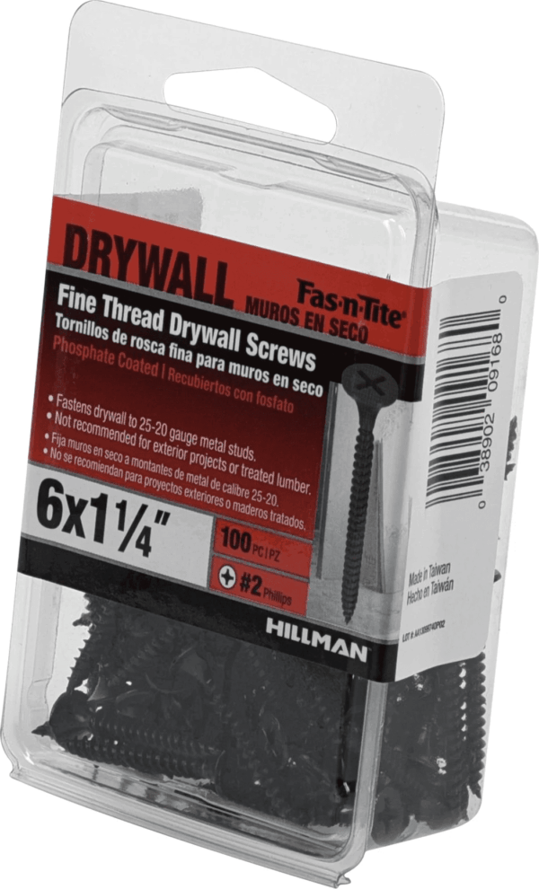 Fas-N-Tite, Fine Thread Drywall Screw #6 X 1.25", Steel, 100 Pieces - Image 7