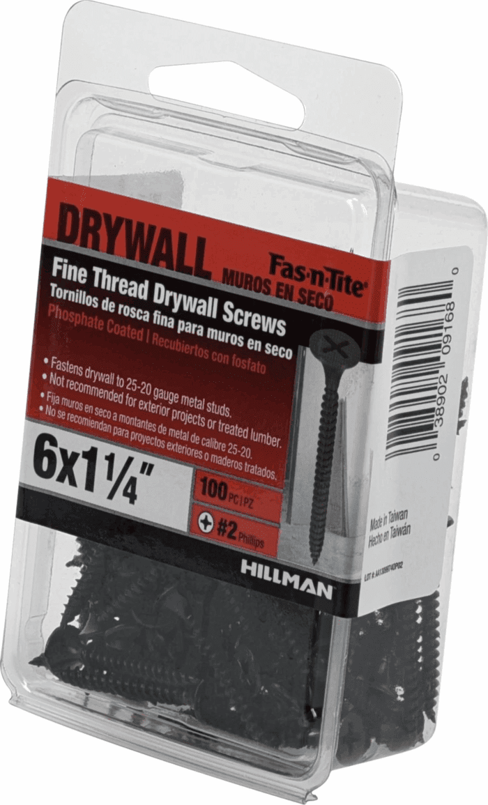Fas-N-Tite, Fine Thread Drywall Screw #6 X 1.25", Steel, 100 Pieces - Image 7