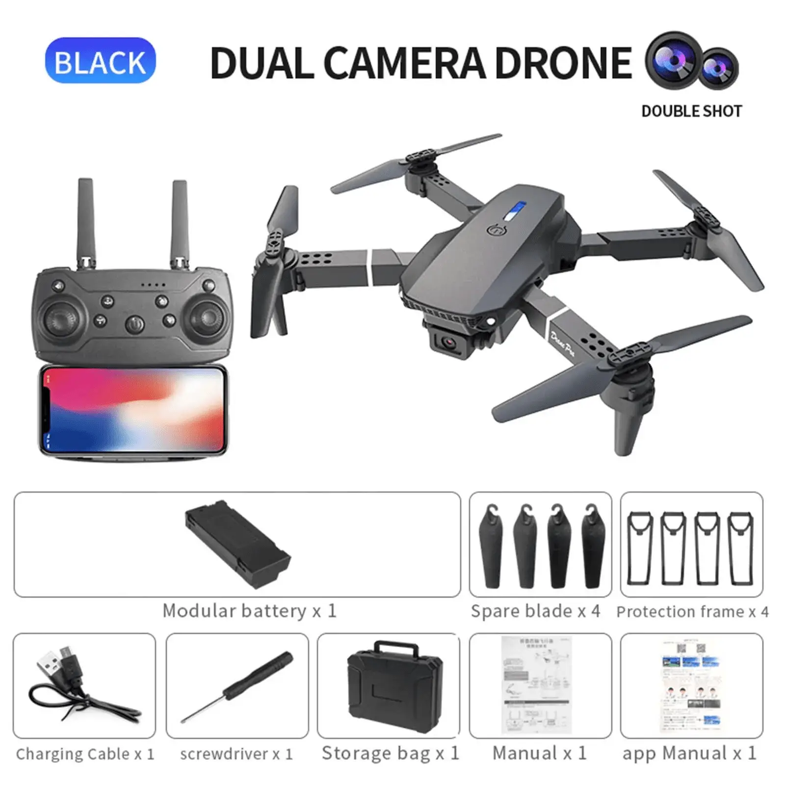 Drone with Camera 1080P HD FPV Foldable Drone for Beginners and Kids, Quadcopter with Gesture Control with Carrying Case, One Key Take Off/Land, Optical Flow Positioning, 360° Flip, Waypoint Fly - Image 8