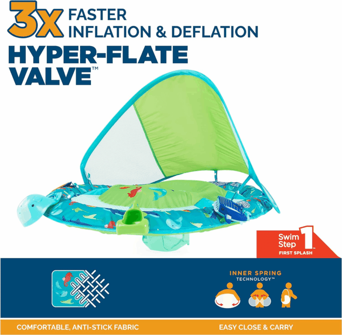 Baby Spring Float Splash N Play, Baby Float with Canopy & UPF Protection, Baby Pool Toys & Swimming Pool Accessories for Kids 9-24 Months - Image 2