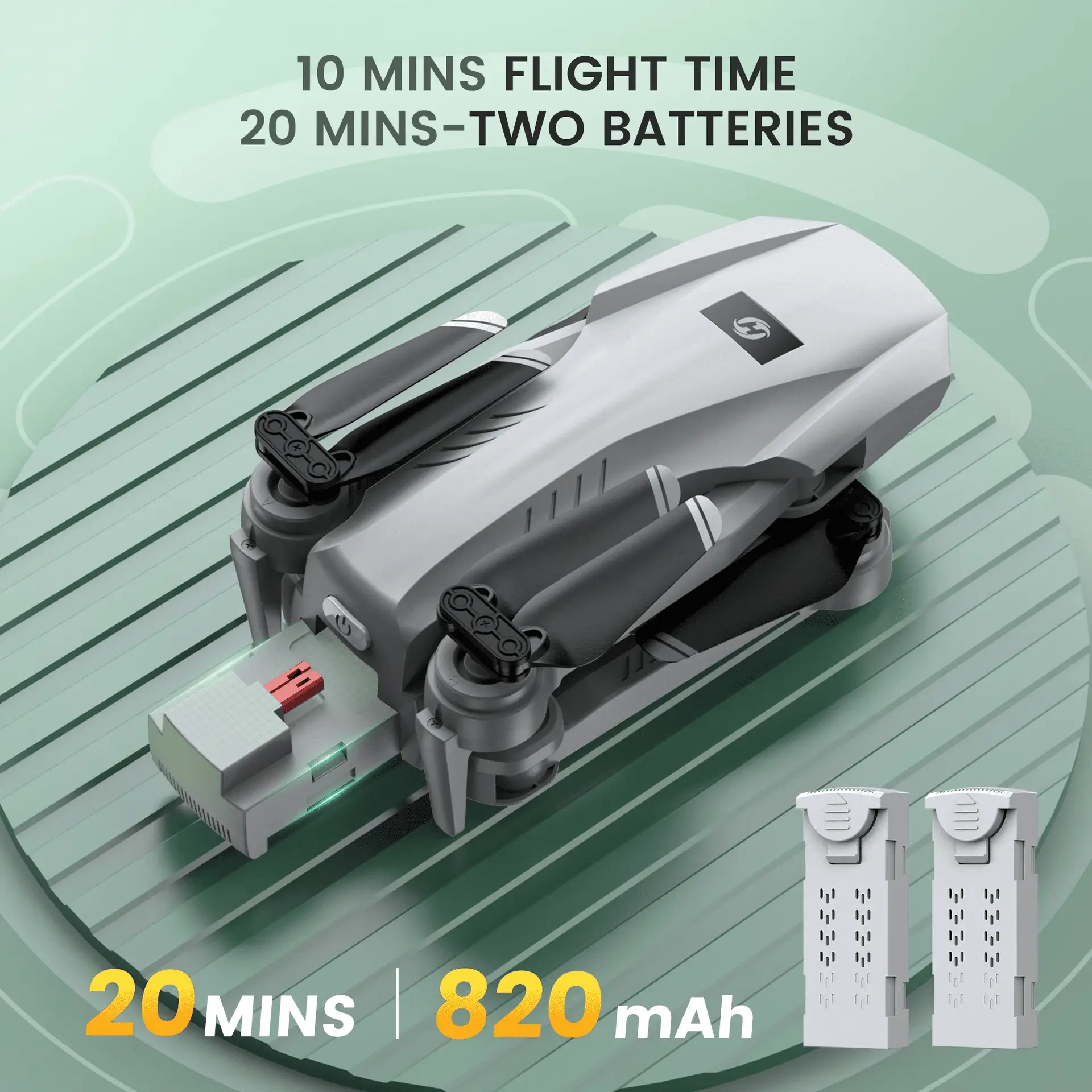 HS130 Drone with 1080P HD Camera for Adults and Kids, Altitude Hold, 2 Batteries, Gray - Image 5