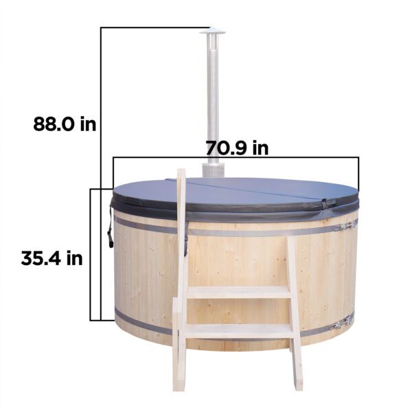 PEWSHTUB Pine Hot Tub and Ice Bath 4-5 Person with Wood-Fired Heater - Image 7
