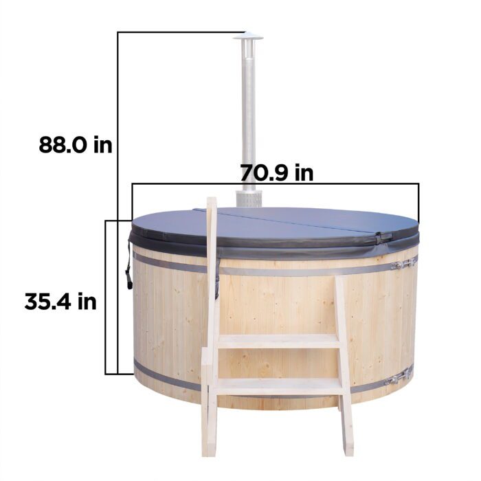 PEWSHTUB Pine Hot Tub and Ice Bath 4-5 Person with Wood-Fired Heater - Image 7