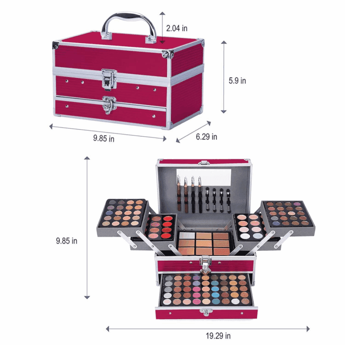 All in One 132 Color Makeup Kit, Professional Case, Teen Girls Set, Multicolor Eyeshadow Palette (006N1-Pink) - Image 4