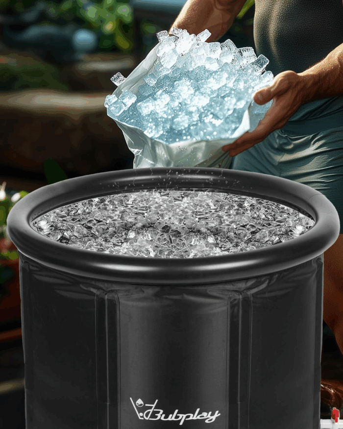 XL Ice Bath Tub for Athletes & Adults - 105 Gallons Ice Tub, Cold Plunge Tub with Cover for Indoor Outdoor, Ice Plunge Tub for Recovery & Cold Water Therapy - Black - Image 7