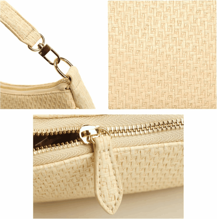 Clutch Tote Handbags with 2 Removable Straps and Zipper Closure Crossbody Bags Shoulder Purse Handbag for Women - Image 6