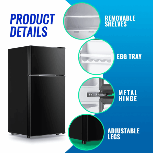 2.4 Cu.Ft Mini Fridge with Freezer, Small Refrigerator Apartment Size Fridge Black, NEW - Image 2
