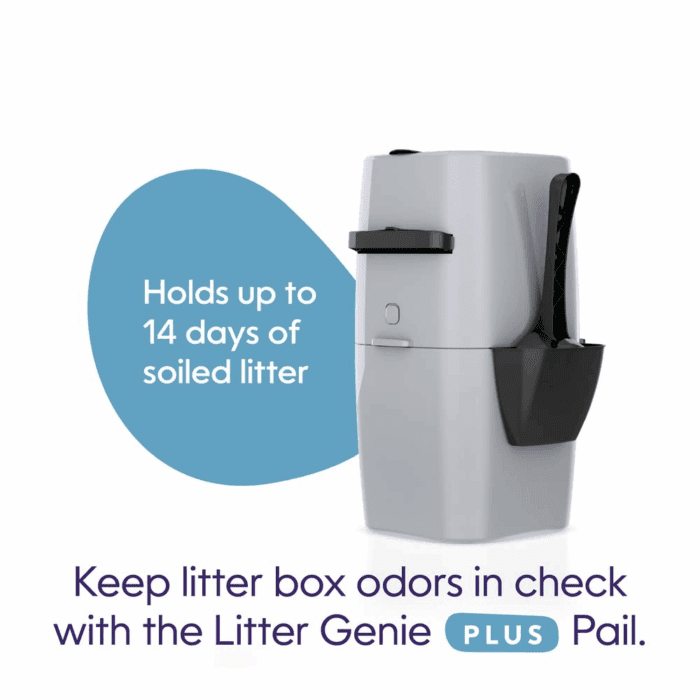 plus Pail (Silver) | Cat Litter Box Waste Disposal System for Odor Control | Includes 1 Square Refill Bag - Image 5
