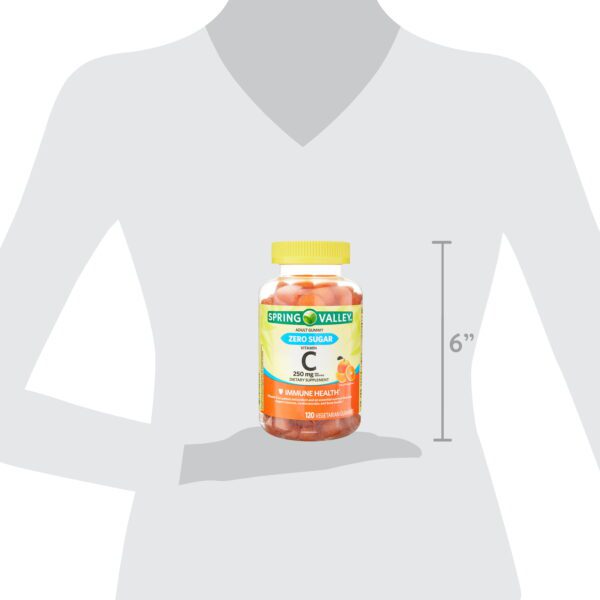 Zero Sugar Vitamin C Gummies Dietary Supplement, 250 Mg, 120 Count - Image 6