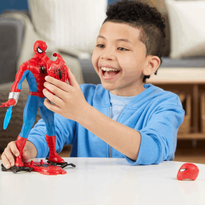 Spider-Man Thwip Blast Spider-Man Action Figure with Accessories, 11-Inch-Scale Super Hero Toys for Kids Ages 4 and Up - Image 8