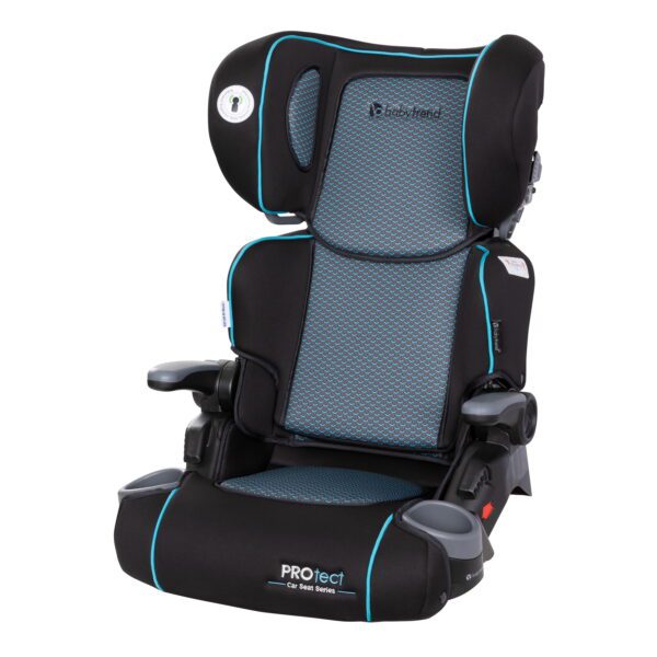 Yumi Folding Booster Car Seat with 2 Cup Holders, Gray - Image 9