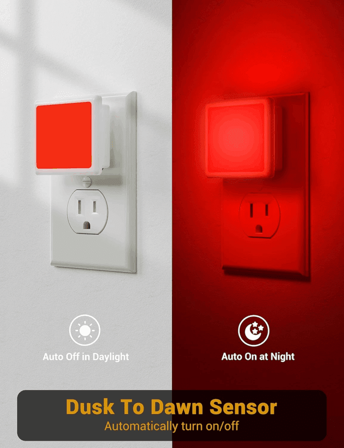 Red Night Light, Red Nightlight[2 Pack],0.3W LED Night Light with Auto Light Sensor,Night Lamp Plug into Wall for Bedroom,Corridor,Hallway,Non-Dimmable - Image 3