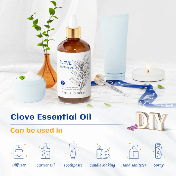 100ML Clove Oil for Teeth and Gums, Tooth Aches, Spray, Aromatherapy, 100% Pure Natural - Image 5