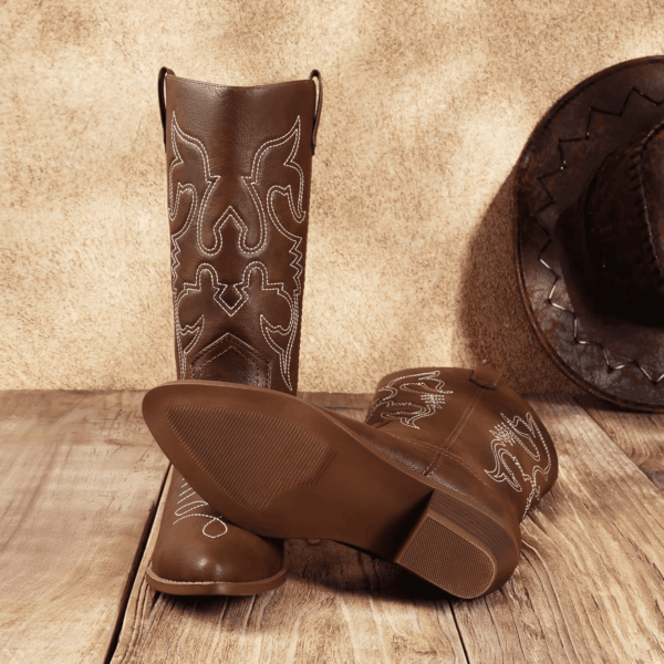 Women'S Cowboy Boots Pull on Cowgirl Boots Mid Calf Western Boots - Image 5
