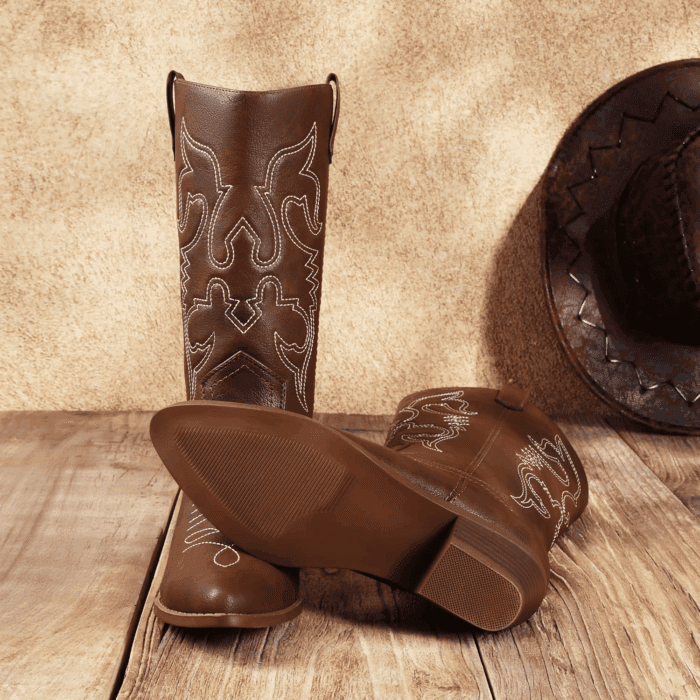Women'S Cowboy Boots Pull on Cowgirl Boots Mid Calf Western Boots - Image 5