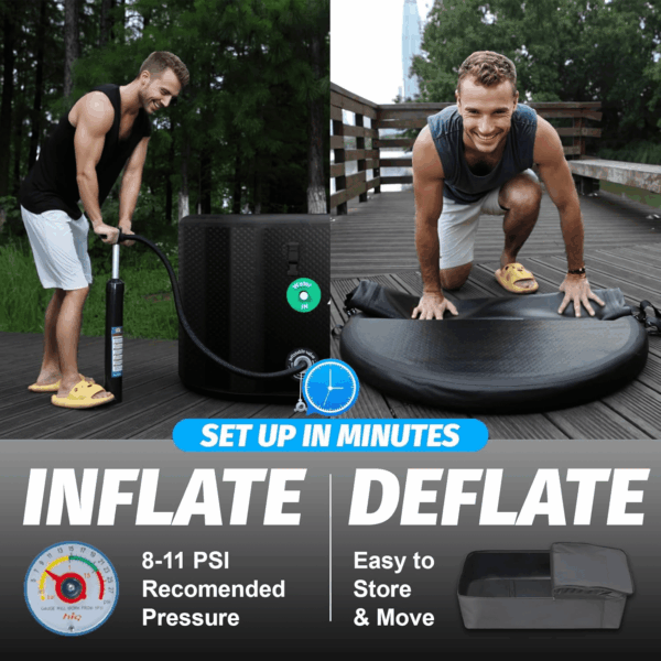 XXL Ice Bath Tub for Athletes, Compatible with Water Chillers, 216-Gallon Inflatable Cold Plunge Tub with Insulated Lid, Thermometer, Water-Absorbent Mat, Portable for Outdoor & Indoor Recovery - Image 8